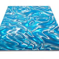 Панель потолочная Армстронг 3D цвета голубой с серебром